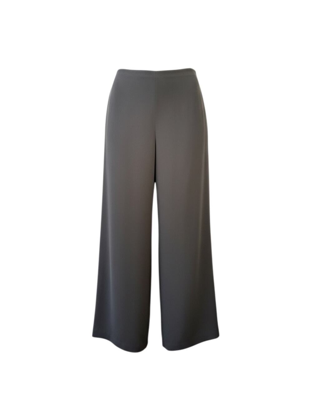 Doncaster Black Silk Wide Leg Ankle Pant
